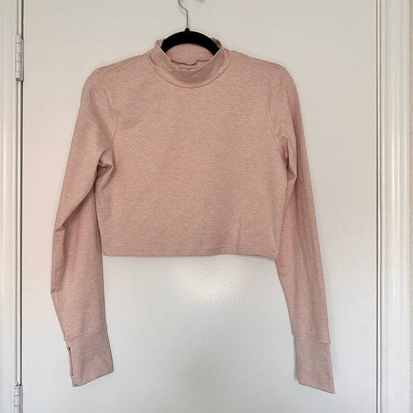 Offline Tops - Aerie Offline Crop Top Womens Size Medium Mock Turtleneck Balletcore Athleisure